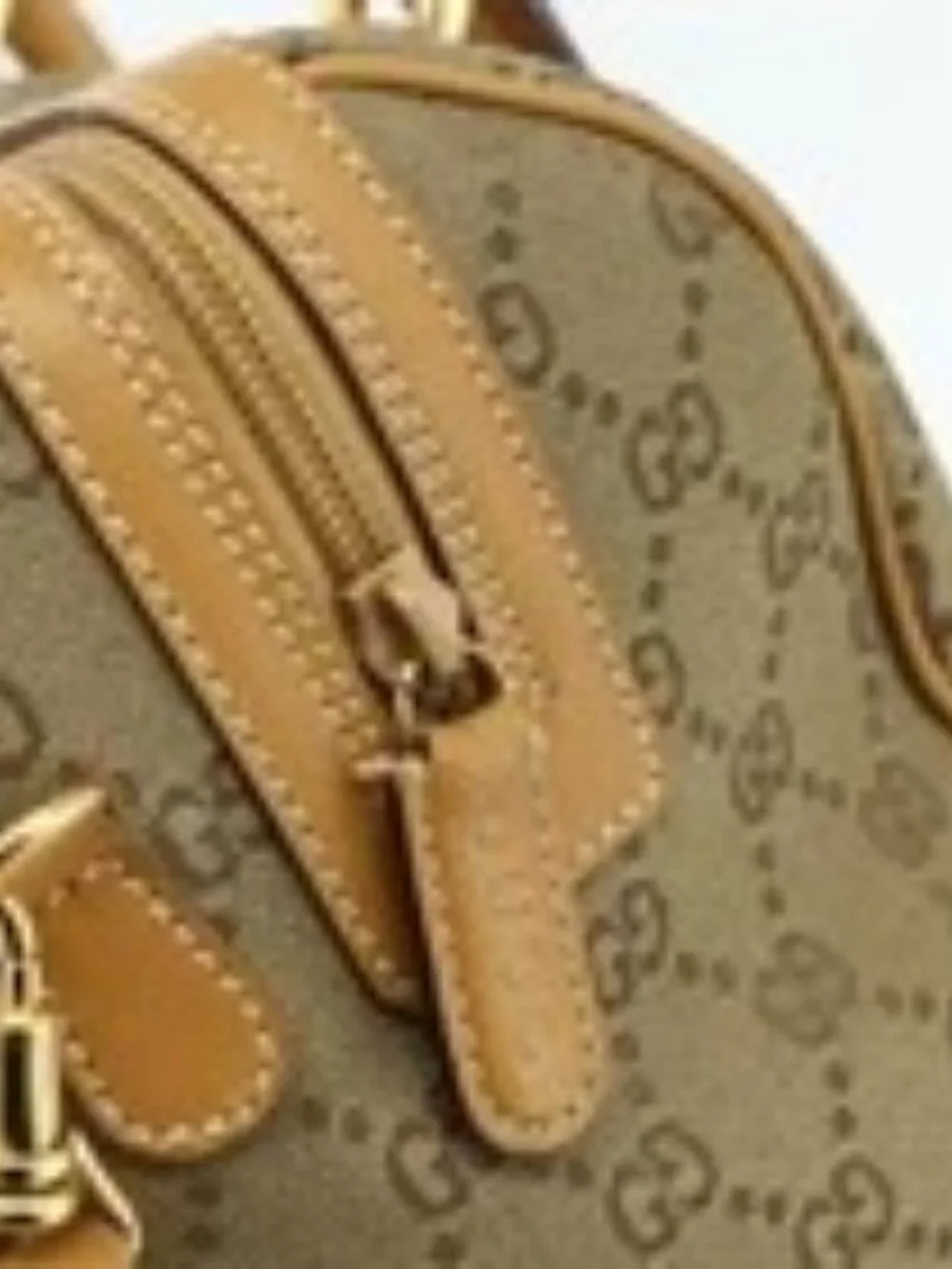 GUCCI GG Canvas Hand Bag 2way Beige Gold 000 2854 0281 Auth